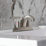 Manhattan Double-Handle 3-Hole Deck Mount 4-Inch Centerset Bathroom Faucet with Pop-Up Drain