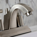 Manhattan Two-Handle 3-Hole Deck Mount 4" Centerset Bathroom Faucet with Pop-Up Drain