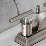 Manhattan Two-Handle 3-Hole Deck Mount 4" Centerset Bathroom Faucet with Pop-Up Drain