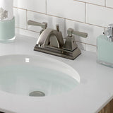 Concord Double-Handle 3-Hole Deck Mount 4-Inch Centerset Bathroom Faucet with Pop-Up Drain