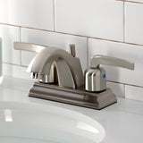 Centurion Double-Handle 3-Hole Deck Mount 4-Inch Centerset Bathroom Faucet with Pop-Up Drain