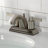 NuvoFusion Double-Handle 3-Hole Deck Mount 4-Inch Centerset Bathroom Faucet with Pop-Up Drain