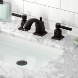 Kaiser Two-Handle 3-Hole Deck Mount Widespread Bathroom Faucet with Brass Pop-Up Drain