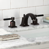 Kaiser Two-Handle 3-Hole Deck Mount Widespread Bathroom Faucet with Brass Pop-Up Drain