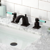 Kaiser Two-Handle 3-Hole Deck Mount Widespread Bathroom Faucet with Brass Pop-Up Drain