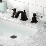 Kaiser Two-Handle 3-Hole Deck Mount Widespread Bathroom Faucet with Brass Pop-Up Drain