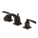 Centurion Two-Handle 3-Hole Deck Mount Widespread Bathroom Faucet with Brass Pop-Up Drain