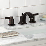 NuvoFusion Two-Handle 3-Hole Deck Mount Widespread Bathroom Faucet with Brass Pop-Up Drain