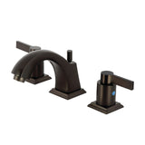 NuvoFusion Two-Handle 3-Hole Deck Mount Widespread Bathroom Faucet with Brass Pop-Up Drain