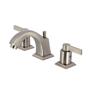 NuvoFusion Two-Handle 3-Hole Deck Mount Widespread Bathroom Faucet with Brass Pop-Up Drain