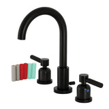 Kaiser Two-Handle 3-Hole Deck Mount Widespread Bathroom Faucet with Brass Pop-Up Drain