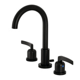 Centurion Two-Handle 3-Hole Deck Mount Widespread Bathroom Faucet with Brass Pop-Up Drain