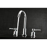 Concord Two-Handle 3-Hole Deck Mount Widespread Bathroom Faucet with Brass Pop-Up Drain