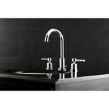 Concord Two-Handle 3-Hole Deck Mount Widespread Bathroom Faucet with Brass Pop-Up Drain