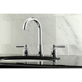 Concord Two-Handle 3-Hole Deck Mount Widespread Bathroom Faucet with Brass Pop-Up Drain