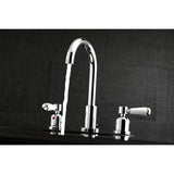 Paris Two-Handle 3-Hole Deck Mount Widespread Bathroom Faucet with Brass Pop-Up Drain