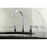 Paris Two-Handle 3-Hole Deck Mount Widespread Bathroom Faucet with Brass Pop-Up Drain