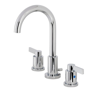 NuvoFusion Two-Handle 3-Hole Deck Mount Widespread Bathroom Faucet with Brass Pop-Up Drain