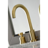 Kaiser Two-Handle 3-Hole Deck Mount Widespread Bathroom Faucet with Brass Pop-Up Drain