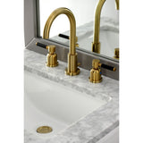 Kaiser Two-Handle 3-Hole Deck Mount Widespread Bathroom Faucet with Brass Pop-Up Drain