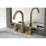 Kaiser Two-Handle 3-Hole Deck Mount Widespread Bathroom Faucet with Brass Pop-Up Drain