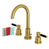 Kaiser Two-Handle 3-Hole Deck Mount Widespread Bathroom Faucet with Brass Pop-Up Drain