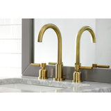 Concord Two-Handle 3-Hole Deck Mount Widespread Bathroom Faucet with Brass Pop-Up Drain