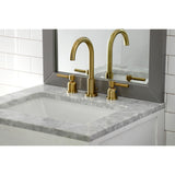 Concord Two-Handle 3-Hole Deck Mount Widespread Bathroom Faucet with Brass Pop-Up Drain