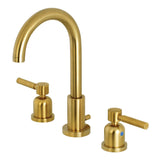 Concord Two-Handle 3-Hole Deck Mount Widespread Bathroom Faucet with Brass Pop-Up Drain