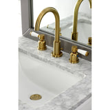 Paris Two-Handle 3-Hole Deck Mount Widespread Bathroom Faucet with Brass Pop-Up Drain