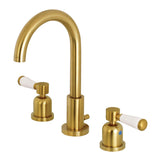 Paris Two-Handle 3-Hole Deck Mount Widespread Bathroom Faucet with Brass Pop-Up Drain