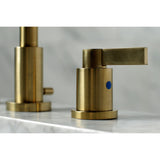 NuvoFusion Two-Handle 3-Hole Deck Mount Widespread Bathroom Faucet with Brass Pop-Up Drain