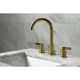 NuvoFusion Two-Handle 3-Hole Deck Mount Widespread Bathroom Faucet with Brass Pop-Up Drain