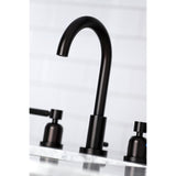 Kaiser Two-Handle 3-Hole Deck Mount Widespread Bathroom Faucet with Brass Pop-Up Drain