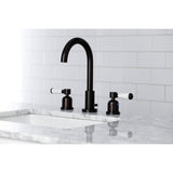 Paris Two-Handle 3-Hole Deck Mount Widespread Bathroom Faucet with Brass Pop-Up Drain