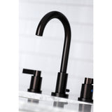 NuvoFusion Two-Handle 3-Hole Deck Mount Widespread Bathroom Faucet with Brass Pop-Up Drain