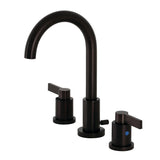 NuvoFusion Two-Handle 3-Hole Deck Mount Widespread Bathroom Faucet with Brass Pop-Up Drain