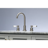 Paris Two-Handle 3-Hole Deck Mount Widespread Bathroom Faucet with Brass Pop-Up Drain