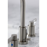 NuvoFusion Two-Handle 3-Hole Deck Mount Widespread Bathroom Faucet with Brass Pop-Up Drain