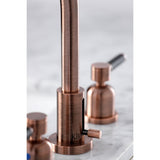 Kaiser Two-Handle 3-Hole Deck Mount Widespread Bathroom Faucet with Brass Pop-Up Drain