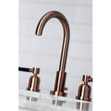 Kaiser Two-Handle 3-Hole Deck Mount Widespread Bathroom Faucet with Brass Pop-Up Drain