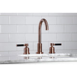 Kaiser Two-Handle 3-Hole Deck Mount Widespread Bathroom Faucet with Brass Pop-Up Drain