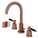 Kaiser Two-Handle 3-Hole Deck Mount Widespread Bathroom Faucet with Brass Pop-Up Drain