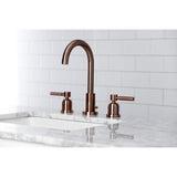 Concord Two-Handle 3-Hole Deck Mount Widespread Bathroom Faucet with Brass Pop-Up Drain