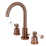 Paris Two-Handle 3-Hole Deck Mount Widespread Bathroom Faucet with Brass Pop-Up Drain