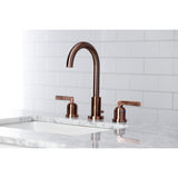 Centurion Two-Handle 3-Hole Deck Mount Widespread Bathroom Faucet with Brass Pop-Up Drain