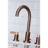 NuvoFusion Two-Handle 3-Hole Deck Mount Widespread Bathroom Faucet with Brass Pop-Up Drain