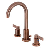 NuvoFusion Two-Handle 3-Hole Deck Mount Widespread Bathroom Faucet with Brass Pop-Up Drain