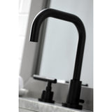 Kaiser Two-Handle 3-Hole Deck Mount Widespread Bathroom Faucet with Brass Pop-Up Drain