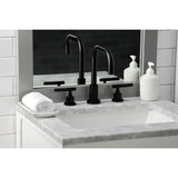 Kaiser Two-Handle 3-Hole Deck Mount Widespread Bathroom Faucet with Brass Pop-Up Drain